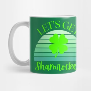 Vintage Retro Sunset Let's Get Shamrocked Mug